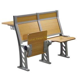China Beige College Stadium Amphitheater Chair And Fixed Desk Multiple - Plywood Floor Mount Stand Feet supplier